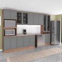 Ver imagem 1 de Cozinha Completa com Balcão Milla Portale 15 Portas 3 Gavetas MDF-MDP Nogal com Cinza Titânio Mó