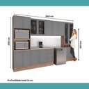 Ver imagem 7 de Cozinha Completa com Balcão Milla Portale 15 Portas 3 Gavetas MDF-MDP Nogal com Cinza Titânio Mó