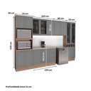 Ver mais imagens de Cozinha Completa com Balcão Milla Portale 15 Portas 3 Gavetas MDF-MDP Nogal com Cinza Titânio Mó