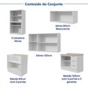 Ver imagem 6 de Cozinha Planejada 5 Peças 2 Aéreo 2 Balcão com Tampo 1 Cristaleira Marselha CabeCasa MadeiraOriginals Branco