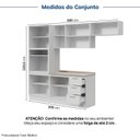 Ver imagem 4 de Cozinha Planejada 5 Peças 2 Aéreo 2 Balcão com Tampo 1 Cristaleira Marselha CabeCasa MadeiraOriginals Branco