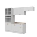 Ver imagem 3 de Cozinha Planejada 5 Peças 2 Aéreo 2 Balcão com Tampo 1 Cristaleira Marselha CabeCasa MadeiraOriginals Branco