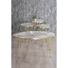 Conjunto de Mesa de Centro 4 Peças - Mármore Branco - 2