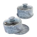 Ver imagem 1 de Boleira Queijeira de Pedra Sabão com Tampa de Vidro