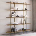 Ver imagem 6 de Kit 2 Peças Rack 220cm e Estante em MDF Carvalho Dourado