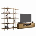 Ver imagem 2 de Kit 2 Peças Rack 220cm e Estante em MDF Carvalho Dourado