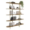 Ver imagem 5 de Kit 2 Peças Rack 220cm e Estante em MDF Carvalho Dourado