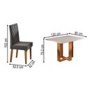 Ver imagem 3 de Mesa de Jantar 4 Lugares Afrodite com Vidro Mel/off White/veludo Cinza - Viero Móveis