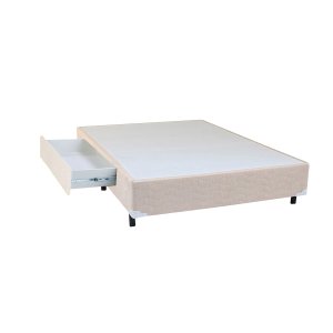 Cama Box Casal com Gaveta Mega Chenille Lyon Blanc - 138x188