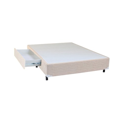Cama Box Casal com Gaveta Mega Chenille Lyon Blanc - 138x188