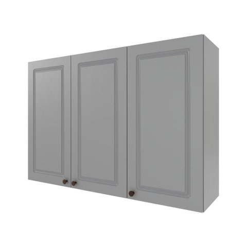 Armário Aéreo 1,20cm 3 Portas 100% Mdf Titânio Fosco Amoudi