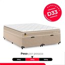 Ver imagem 4 de Cama Box Baú Queen Bipartido + Colchão Life D33 Pillow Top 56x158x198cm - Bege - e-Shop Casa