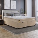 Ver imagem 5 de Cama Box Baú Queen Bipartido + Colchão Life D33 Pillow Top 56x158x198cm - Bege - e-Shop Casa