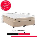 Ver imagem 3 de Cama Box Baú Queen Bipartido + Colchão Life D33 Pillow Top 56x158x198cm - Bege - e-Shop Casa