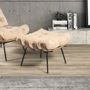 Ver imagem 2 de Kit 02 Puffs Giratória Costela Couro Bege Base Metálica Preto - D’Rossi