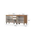 Ver imagem 4 de Balcão de Cozinha para Pia Venaly 5 Portas 2 Gavetas Cinamomo/Off White - Henn