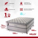 Ver imagem 3 de Cama Box Casal Molas Ensacadas Belvedere 138x188x74 Branco Hellen Colchões