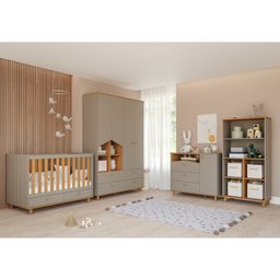 Quarto para Bebê 1 Berço, Guarda Roupa, Cômoda e Estante Picolé Espresso Móveis - 19 Quarto para Bebê 1 Berço, Guarda Roupa, Cômoda e Estante Picolé Espresso Móveis - 19