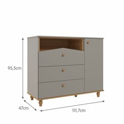Quarto para Bebê 1 Berço, Guarda Roupa, Cômoda e Estante Picolé Espresso Móveis - 12