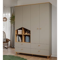 Quarto para Bebê 1 Berço, Guarda Roupa, Cômoda e Estante Picolé Espresso Móveis - 10 Quarto para Bebê 1 Berço, Guarda Roupa, Cômoda e Estante Picolé Espresso Móveis - 10