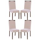 Ver imagem 1 de Kit 4 Cadeiras de Jantar Rubi 44 X 98 Cm Estofadas D26 Madeira Imbuia Suede Bege - Clicklar