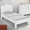 Ver imagem 1 de Cama De Solteiro MDF Resistente Siena Branco Carmolar