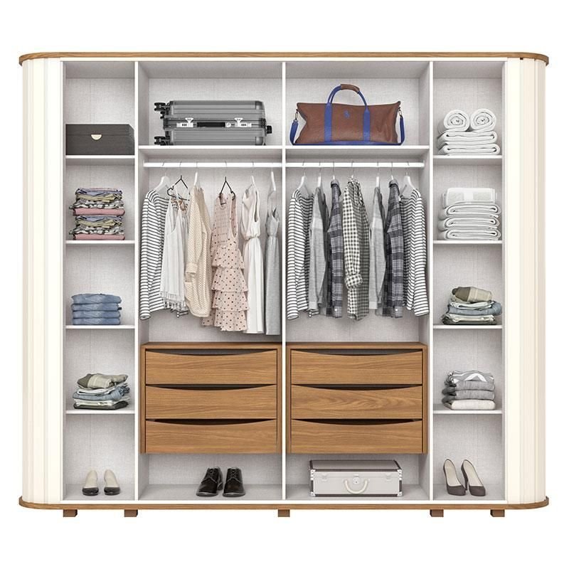Guarda Roupa Casal Premium 6 Portas Off White Nature – Henn
