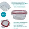 Conjunto 3 Potes Vidro Tampa Hermética 170 Ml Formato Quadrado - 3
