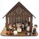 Ver imagem 1 de Kit Presépio Infantil Resina 11 Peças 6 Cm com Casinha Mdf