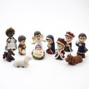 Ver imagem 2 de Kit Presépio Infantil Resina 11 Peças 6 Cm com Casinha Mdf