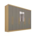 Ver imagem 2 de Guarda-Roupa Casal com Espelho 8 Portas 241cm Multimóveis Madeirado/Cinza