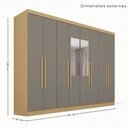 Ver imagem 4 de Guarda-Roupa Casal com Espelho 8 Portas 241cm Multimóveis Madeirado/Cinza