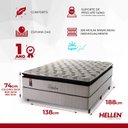 Ver imagem 3 de Cama Box Casal Molas Ensacadas Belvedere 138x188x74 Cinza Hellen Colchões