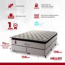 Ver imagem 3 de Cama Box Queen Molas Ensacadas com Pillow Jacquard Linho Belvedere 158x198x74cm Cinza Hellen Colchões