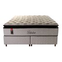 Ver imagem 2 de Cama Box Queen Molas Ensacadas com Pillow Jacquard Linho Belvedere 158x198x74cm Cinza Hellen Colchões