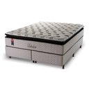 Ver imagem 1 de Cama Box Queen Molas Ensacadas com Pillow Jacquard Linho Belvedere 158x198x74cm Cinza Hellen Colchões