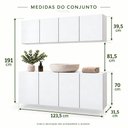 Ver imagem 7 de Conjunto de Banheiro com Aéreo e Balcão 4 Portas Suspenso 123,5cm Multimóveis MP5542 Branco