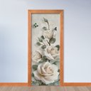 Ver imagem 2 de Adesivo de Porta - Rosas Brancas Retrô