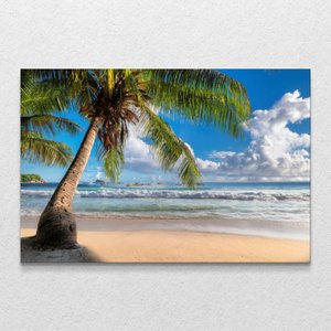 Quadro Decorativo Praia Coqueiro Sem Moldura e Sem Vidro 100X160