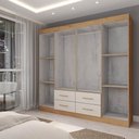 Ver imagem 4 de Guarda-roupa Casal Coliseu 8 Portas 4 Gavetas Canelato/natura - Panorama Móveis