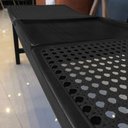Ver imagem 2 de Banco Siena Estrutura Madeira Preto com Assento Tela Natural Preta 124 Cm - 70576