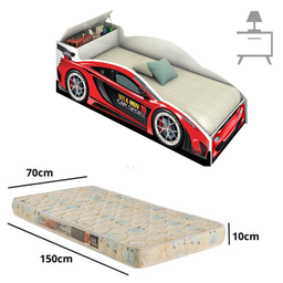 Cama Carro Infantil Vermelho Com Baú Com Colchão - 2