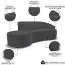Ver imagem 3 de Sofá Living 3 Lugares 260cm Braço Direito Mozart D06 Veludo Cinza - Mpozenato