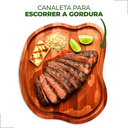 Ver mais imagens de Tábua Churrasco Servir Cortar Carne Grande 40 cm Decoração Petisqueira Rustica Madeira Maciça