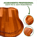 Ver imagem 5 de Tábua Churrasco Servir Cortar Carne Grande 40 cm Decoração Petisqueira Rustica Madeira Maciça