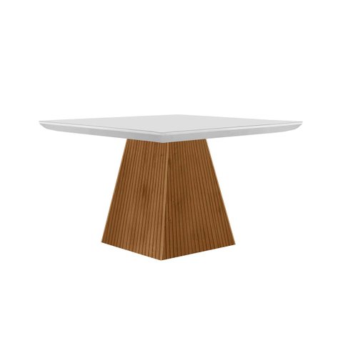 Mesa para Cozinha Luna + Tampo Madeirado Reto 90x90cm Imbuia - Rufato