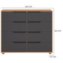 Ver imagem 4 de Guarda Roupa Casal New Fusion 10 Portas e Cômoda Doble Freijo Titanium Flex - Móveis Albatroz
