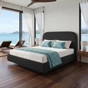 Ver imagem 4 de Cama Queen Flutuante com Cabeceira 160cm Aura W01 Bouclê Preto - Lyam Decor