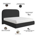 Ver imagem 5 de Cama Queen Flutuante com Cabeceira 160cm Aura W01 Bouclê Preto - Lyam Decor