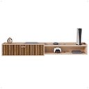 Ver imagem 1 de Rack Suspenso 1.8 Estante Home Tv Smart 70 Pol 1 Porta Nicho Puxador Concha Sala Quarto Fendi/ripado